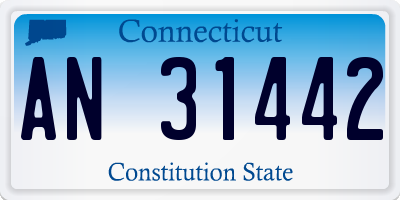 CT license plate AN31442