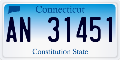CT license plate AN31451