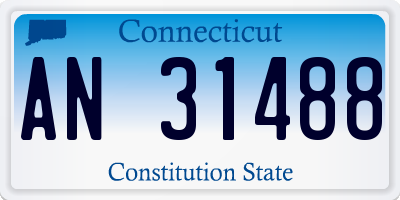 CT license plate AN31488