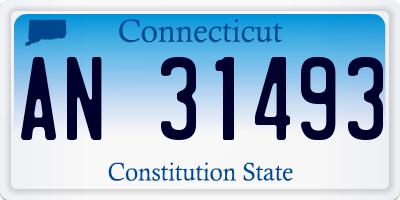 CT license plate AN31493