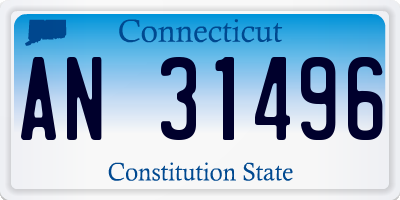 CT license plate AN31496