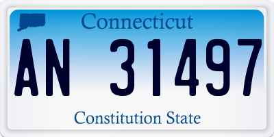 CT license plate AN31497
