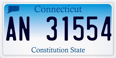 CT license plate AN31554