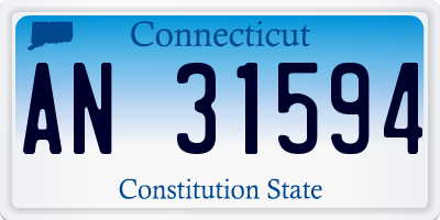 CT license plate AN31594