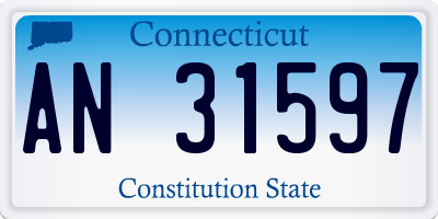 CT license plate AN31597