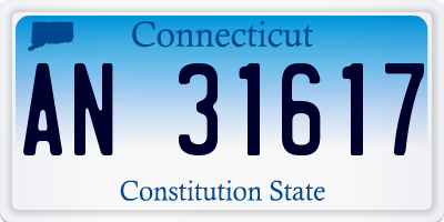 CT license plate AN31617