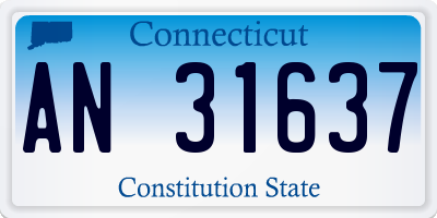 CT license plate AN31637