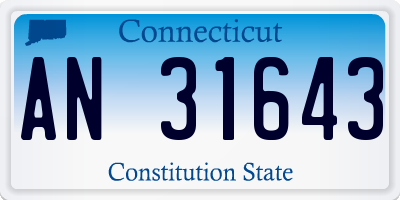 CT license plate AN31643