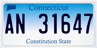 CT license plate AN31647