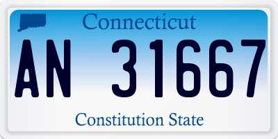 CT license plate AN31667
