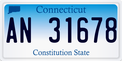 CT license plate AN31678