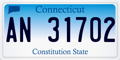 CT license plate AN31702