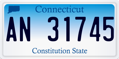 CT license plate AN31745