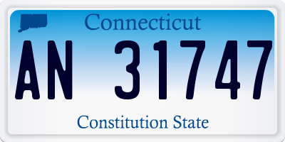 CT license plate AN31747