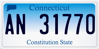 CT license plate AN31770
