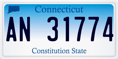 CT license plate AN31774