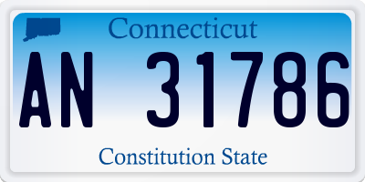 CT license plate AN31786