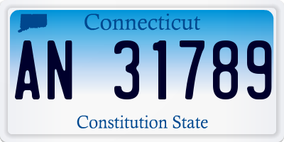 CT license plate AN31789