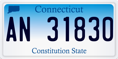 CT license plate AN31830