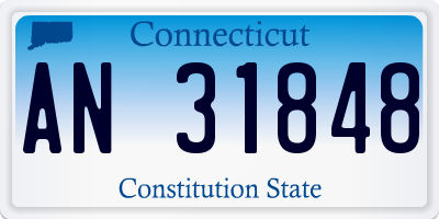 CT license plate AN31848