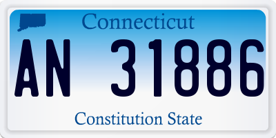CT license plate AN31886