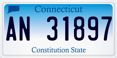 CT license plate AN31897