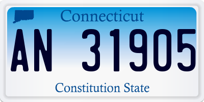 CT license plate AN31905