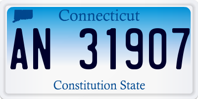 CT license plate AN31907