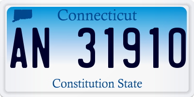 CT license plate AN31910