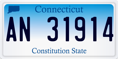 CT license plate AN31914