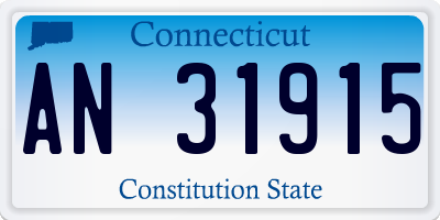 CT license plate AN31915