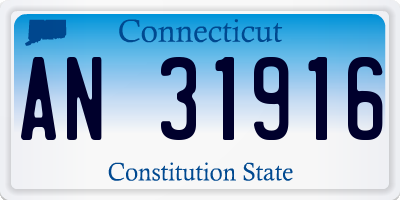 CT license plate AN31916