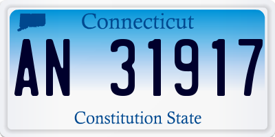 CT license plate AN31917