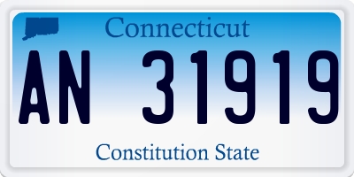 CT license plate AN31919