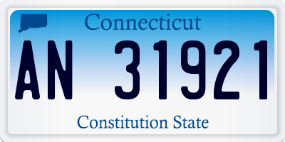 CT license plate AN31921