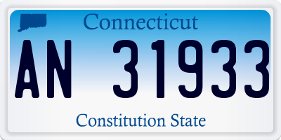 CT license plate AN31933