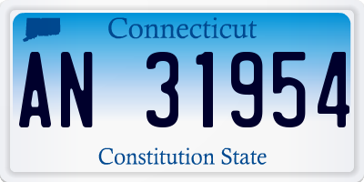 CT license plate AN31954