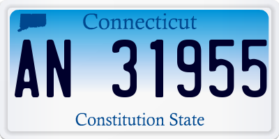 CT license plate AN31955