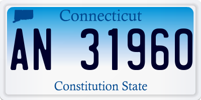CT license plate AN31960