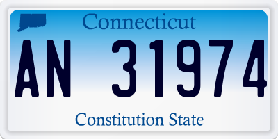 CT license plate AN31974