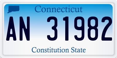 CT license plate AN31982