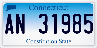 CT license plate AN31985