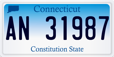 CT license plate AN31987