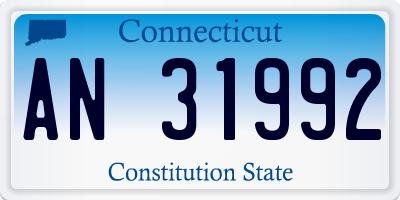 CT license plate AN31992