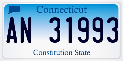 CT license plate AN31993