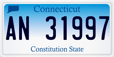 CT license plate AN31997