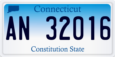 CT license plate AN32016