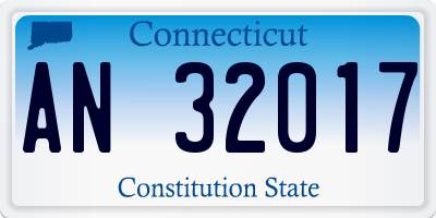 CT license plate AN32017