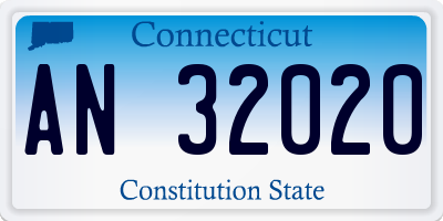 CT license plate AN32020