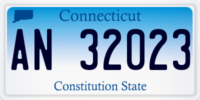 CT license plate AN32023